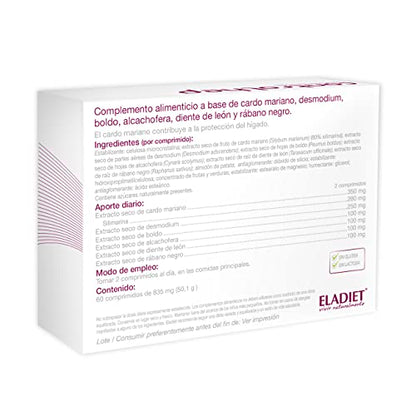 Controlhelp - 60 Comprimidos - Con Ingredientes Naturales - Ayuda a Mejorar el Funcionamiento del Sistema Digestivo - Contribuye a la Protección del Hígado - Eladiet, 60