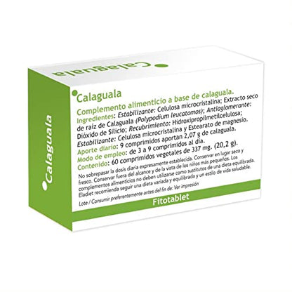 Complemento Alimenticio de Calaguala - 60 Comprimidos - Contribuye a Mejorar el Estado de la Piel - Ayuda a Depurar tu Organismo - Efecto Antioxidante - Eladiet, 60 unidad, 1