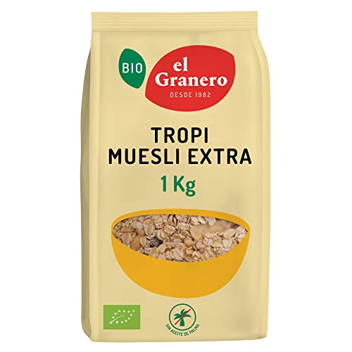 El Granero Integral - Tropi Muesli Extra - 1 kg - Made with Cereals and Dehydrated Fruits - Great Source of Energy - Ideal for Breakfast - Suitable for Vegans