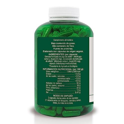 Soria Natural Verde de Alfalfa - Fuente Rica en Vitaminas, Minerales y Clorofila - Suplemento para Energía y Salud Digestiva, Capilar, Piel y Uñas - Antioxidante Natural - 240 cápsulas