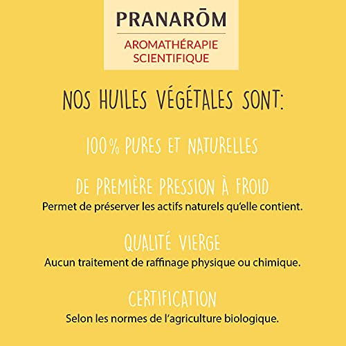 Pranarôm Aceite vegetal Borraja, obtenido por primera presión en frío de semillas y flores de borraja, conviene para el masaje cutáneo aromático, ideal como soporte de los aceites esenciales, 50 ml