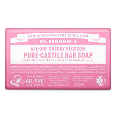 DR. BRONNER´S JABON EN Pastilla Flor de Cerezo 140gr, Negro, Estandar, 140