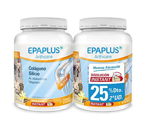 Epaplus Gelenke Kollagen + Silizium + Hyaluronsäure INSTANT Duplo – 2x30 Tage (2x326 Gramm, Vanillegeschmack), 652 Gramm