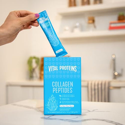 VITAL PROTEINS - PÉPTIDOS DE COLÁGENO SIN SABOR - PACK DE 10 SOBRES