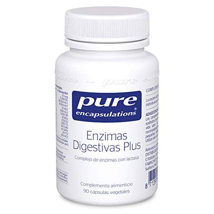 PURE ENCAPSULATIONS | Enzimas Digestivas Plus | Complejo con Lactasa | Soporte en la Digestión de Proteínas, Hidratos de Carbono, Grasas, Fibras Vegetales y Lácteos | 90 Cápsulas