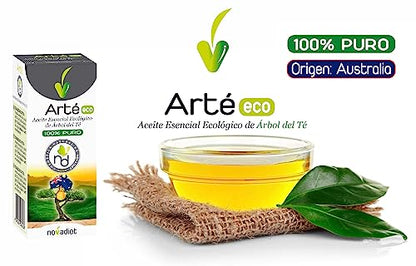 Novadiet - ARTÉ ECO 15 ML with 100% Pure and Natural Tea Tree Essential Oil - Helps in Pediculosis Prevention, Scalp Relief, Acneic Skin Care and more - 15 ml container