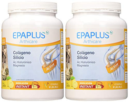 Epaplus Articulaciones Colágeno + Silicio + Ácido Hialurónico INSTANT Duplo- 2x30 Días( 2x326gr, sabor limón)