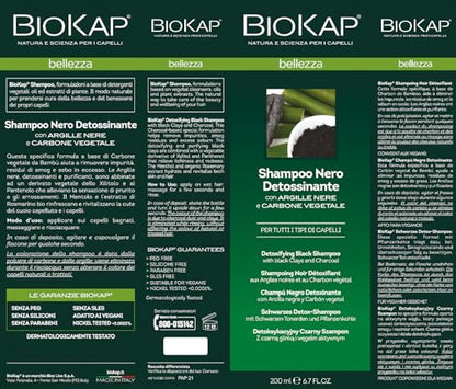 Biokap Champu Detox With Black Clays And Charcoal 200 ml - 100 g