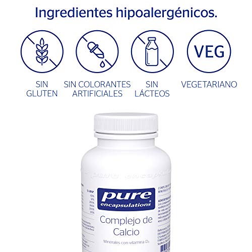 PURE ENCAPSULATIONS Complejo de Calcio | Magnesio, Zinc, Cobre y Manganeso con Vitamina D3| Ayuda la Estructura Ósea | Contribuye al Mantenimiento de los Tejidos Conectivos | 90 Cápsulas Vegetales