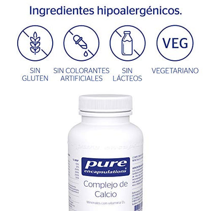 PURE ENCAPSULATIONS Complejo de Calcio | Magnesio, Zinc, Cobre y Manganeso con Vitamina D3| Ayuda la Estructura Ósea | Contribuye al Mantenimiento de los Tejidos Conectivos | 90 Cápsulas Vegetales