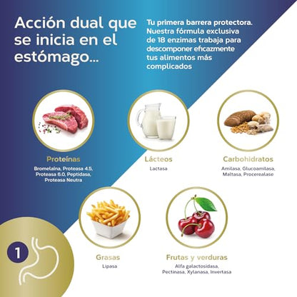 Maxi Enzimas + Probióticos Estado Puro | 18 Enzimas Digestivas Potentes | Con Probióticos y Prebióticos Intestinales | Mejora la digestión y la Absorción de Nutrientes | 40 Cápsulas de Tongil