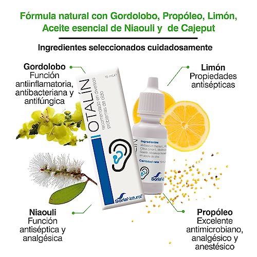 Soria Natural Otalin New - Mejora la Salud del Oído - Prevención y Tratamiento - 100% Natural con Propóleo y Aceites esenciales - Salud Auditiva - Botella de 15ml