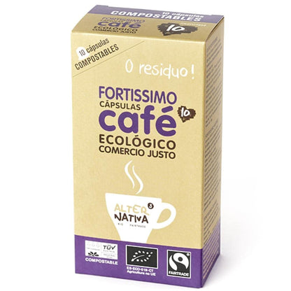 CAFE FORTISSIMO 10capsulas cafe biodegradable ECO