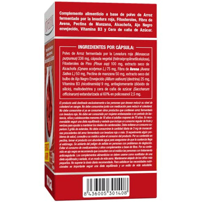 Nivelcol 120 Kapseln | Rote Reishefe, Phytosterole, Policosanol, Artischocke und schwarzer Knoblauch | Hält Ihren Cholesterinspiegel aufrecht, um den Cholesterinspiegel zu senken | Tongil sichere und wirksame Formel