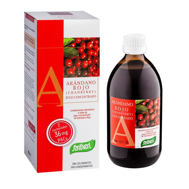 SANTIVERI – Arándano rojo concentrado con alto contenido en proantocianidinas / 490 ml jugo concentrado de arándano rojo-cranberry