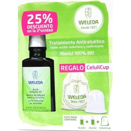 Pack Anticelulítico Weleda Aceite Abedul 2 unidades + CeluliCup