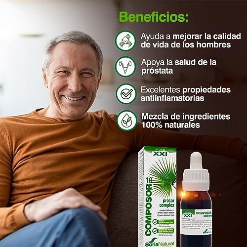 Soria Natural Composor 10 Prosor Complex – Con Rompepiedras, Sabal y Pygeum con Vitaminas y Minerales– Favorece la Salud de la Próstata - Propiedades Antiinflamatorias - 50ml