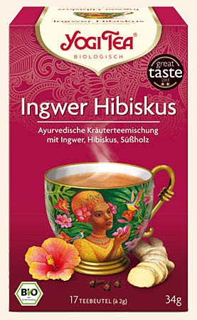 Yogi Tea Infusión de Hierbas Hibiscus Zingiber - 17 bolsitas - [confezione da 3]