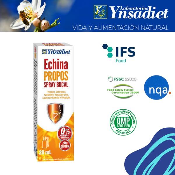 ECHINA PROPOS | Spray Bucal - 20 ml | Própoleo, Echinacea, Grosellero, Yemas de Pino | Ynsadiet