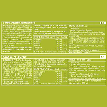 MARNYS Trazamin Clordetox - Micro Algas, Hierro y Zinc - mantenimiento de la función intestinal - Efecto antioxidante - 20 Viales