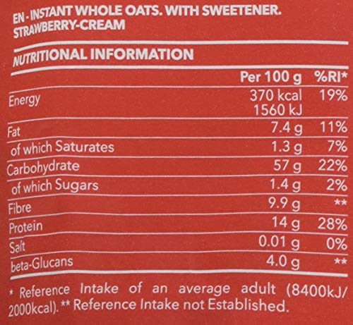 Prozis Instant Whole Oats, Strawberry and Cream - 1250 gr