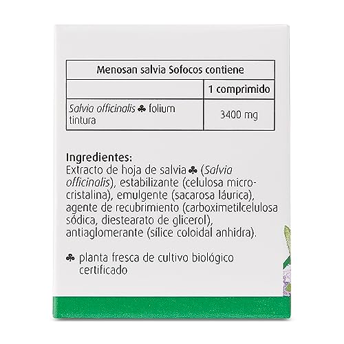 Menosan Salvia | Pastilla para Sudoración excesiva y sofocos en la menopausia* | 30 Comp. | A.Vogel