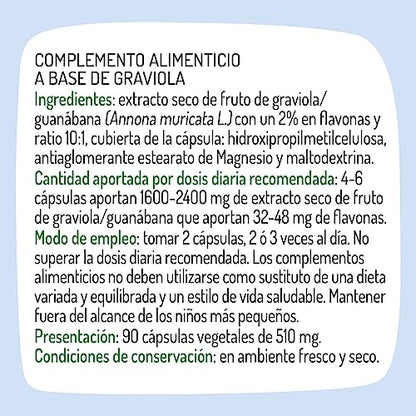 El Granero Integral - Extracto de Graviola - 90 Cápsulas - Elaborado a Base de Extracto Estandarizado de Graviola - Ayuda a Fortalecer el Sistema Inmunológico