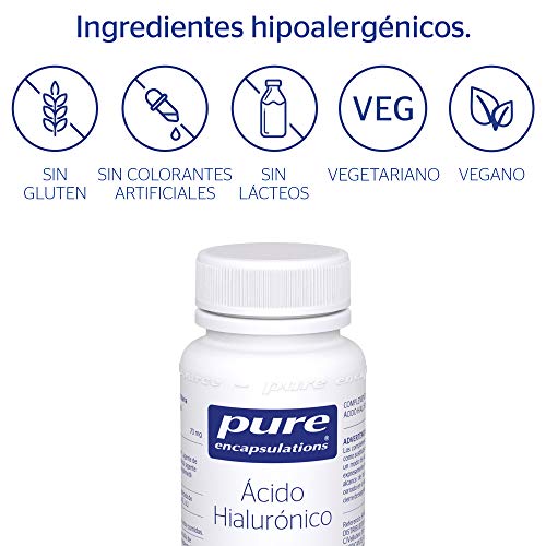 PURE ENCAPSULATIONS | Ácido Hialurónico | Nutricosmética | Ayuda a Mantener la Hidratación de la Piel | 30 Cápsulas Vegetales