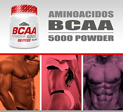 BCAA 5000 Powder - Branched Branched Amino Acids in BCAA Powder and Capsules - Strong Muscle Recovery - Sports Supplements - Vitobest