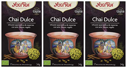 Yogi Tea Infusión de Hierbas Sweet Chai - 17 bolsitas - [confezione da 3]