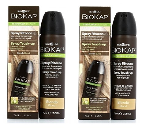 Bios Line BIOKAP – Nutricolor delicada Spray ritocco Rubio 2 paquetes de 75 ml para sustituir la de un Attimo resembrado