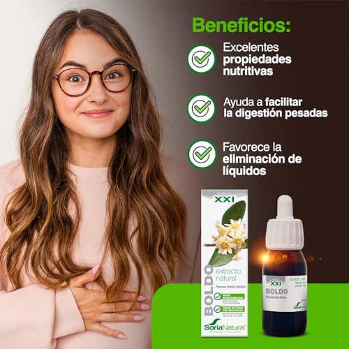 Soria Natural Boldo Extracto - Favorece la Depuración Hepática, Apoya la Digestión y Ayuda a Eliminar Líquidos - 100% Puro - Suplemento de Boldo para la Salud de los Hepática - Botella de 50 ml