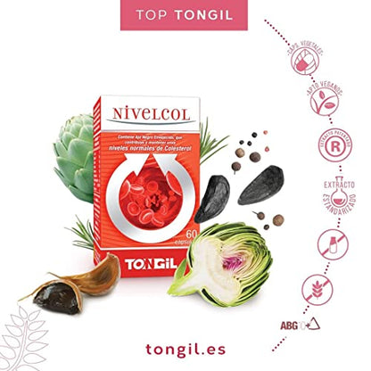 Nivelcol 120 Kapseln | Rote Reishefe, Phytosterole, Policosanol, Artischocke und schwarzer Knoblauch | Hält Ihren Cholesterinspiegel aufrecht, um den Cholesterinspiegel zu senken | Tongil sichere und wirksame Formel