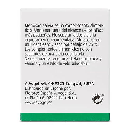 Menosan Salvia | Pastilla para Sudoración excesiva y sofocos en la menopausia* | 30 Comp. | A.Vogel