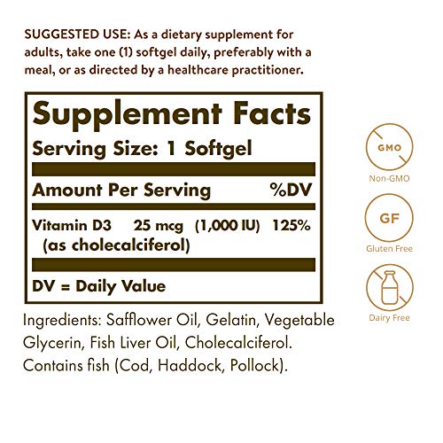 Solgar Vit. D3 25 ug/(1000 IE) 100 Softgel