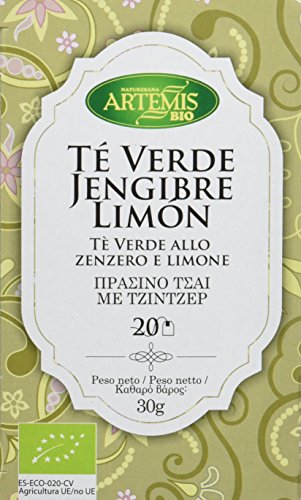 ArtemísBio Té Verde Jengibre Limón - 4 Paquetes de 20 unidades