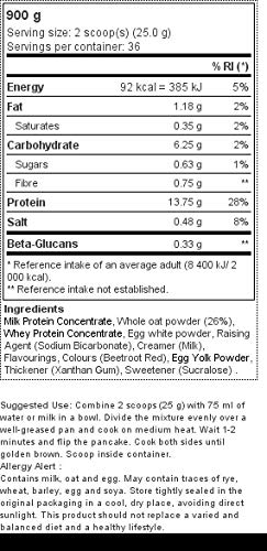 Prozis Pancake + Protein: Tortitas de avena con proteína, Tarta de queso con fresas - 900 g