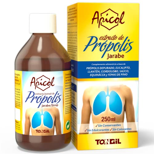 Cough Syrup with Propolis, Pine Buds and Echinacea - Relief of Dry Cough and Expectorant Eliminates Phlegm - No Sweeteners and No Preservatives - 250 ml of Apicol Tongil