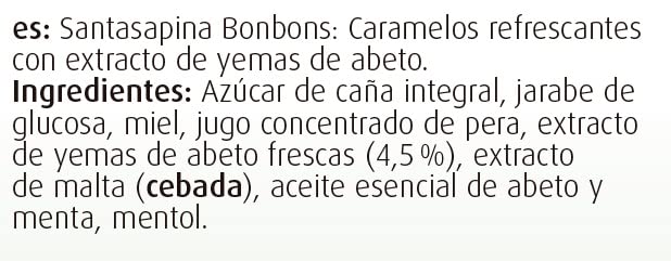 Santasapina Bonbons | Caramelos rellenos de yemas de abeto, miel pura y jugo de pera | 100 gr | A.Vogel