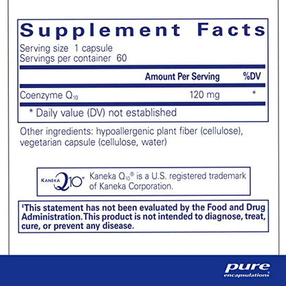 Pure Encapsulations - CoQ10 120 mg. - Hypoallergenic Coenzyme Q10 Supplement - 60 Capsules