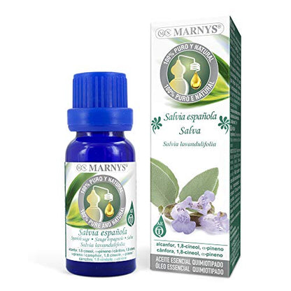 MARNYS Aceite Esencial Salvia Española 100% Puro Quimiotipado 15ml