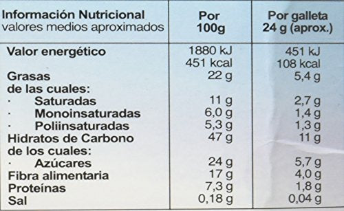 HIJAS DEL SOL Galletas Integrales de Muesli de Cereales, con Chocolate - 500 gr