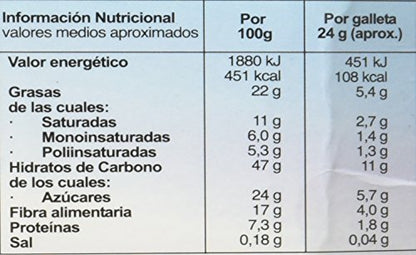 HIJAS DEL SOL Galletas Integrales de Muesli de Cereales, con Chocolate - 500 gr
