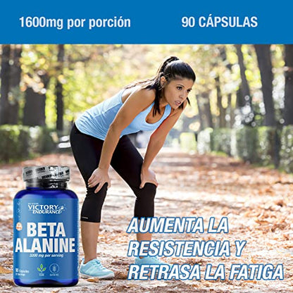 VICTORY ENDURANCE Beta Alanine. Aumenta La Resistencia, Mejora La Contracción Muscular Y Retrasa La Fatiga (90 Caps), 100 ml