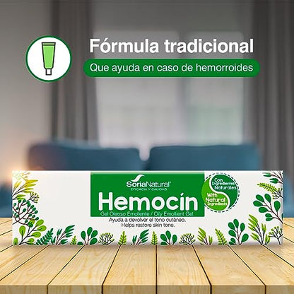 Soria Natural Hemocín Gel Oleoso Emoliente, 40 gr