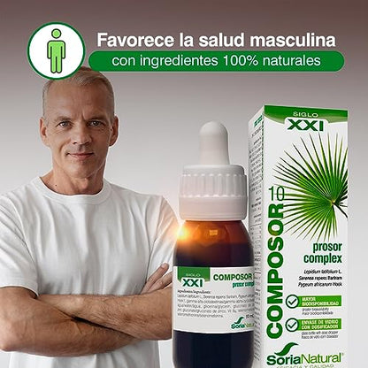 Soria Natural Composor 10 Prosor Complex – Con Rompepiedras, Sabal y Pygeum con Vitaminas y Minerales– Favorece la Salud de la Próstata - Propiedades Antiinflamatorias - 50ml