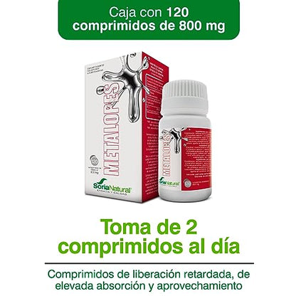 Soria Natural Metalopes – Con Clorella, Cilantro, Ácido Alfa-lipoico, Vitamina C y Selenio – Ayuda a Reducir Niveles de Metales Pesados en Organismo - 100% Natural - 120 Comprimidos de 800mg.