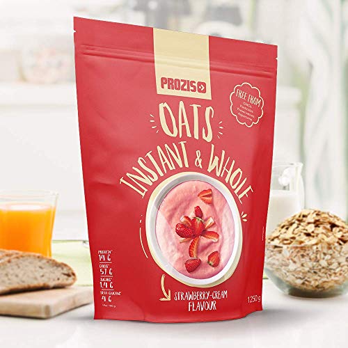 Prozis Instant Whole Oats, Fresa y Crema - 1250 gr