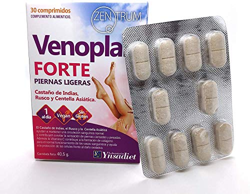 YNSADIET VENOPLAN 30 Comprimidos, Castaño de Indias + Rusco + Centella Asiatica + Vitamina C, Mejora La Circulación Para Unas Piernas Ligeras, Contra Las Varices - 1 Comprimido Al Día