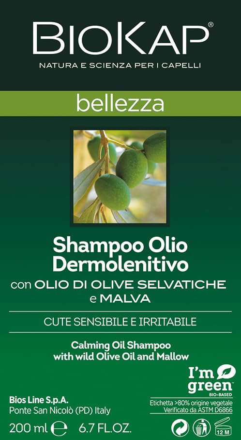 Biokap Champu Dermo Calmante With Wild Olive Oil And Mall 200 ml - 200 g